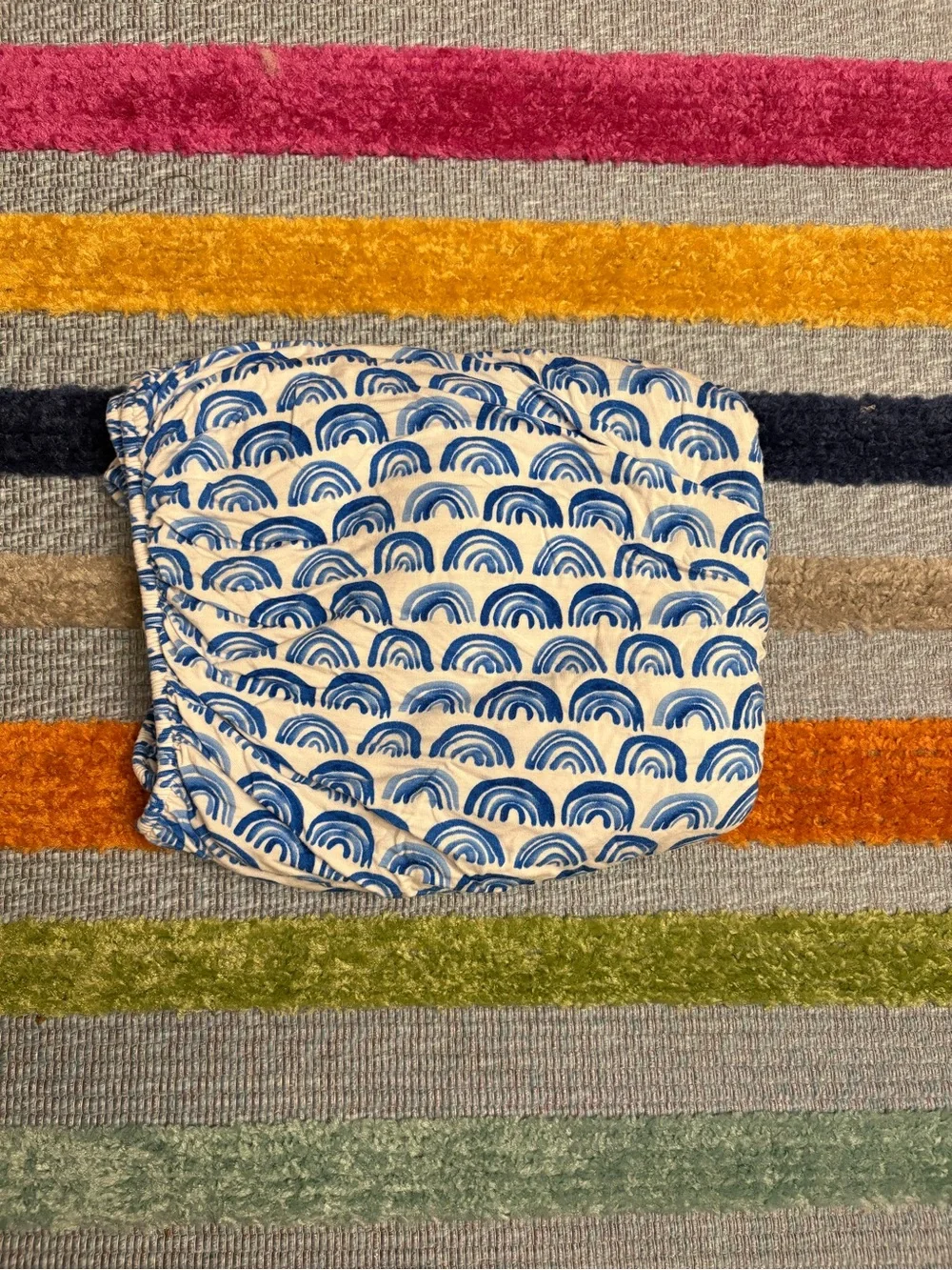 Little Sleepies Blue Rainbows Fitted Crib Sheet